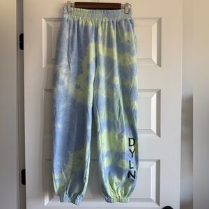 BY.DYLN Green & Blue Sky Tie Dye Hudson Jogger Sweat Pants Size S